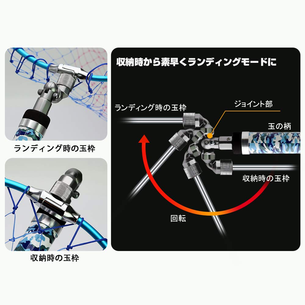 SANLIKE Landing Telescopic Carbon Fiber Handle with Small Fishing Landing Landing Net Set with Suitable for Freshwater and Landing Net Joint Net,