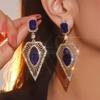 Темпераментные серьги из цветного стекла со стразами, модные геометрические треугольные серьги, женские аксессуары для ушей