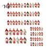 Christmas Garland Hanging Ornaments Bunny Wooden Ornament, 2D Flat Rabbit Decor with Santa Indoor Holiday Party Decorations Hat, Tree Pendant