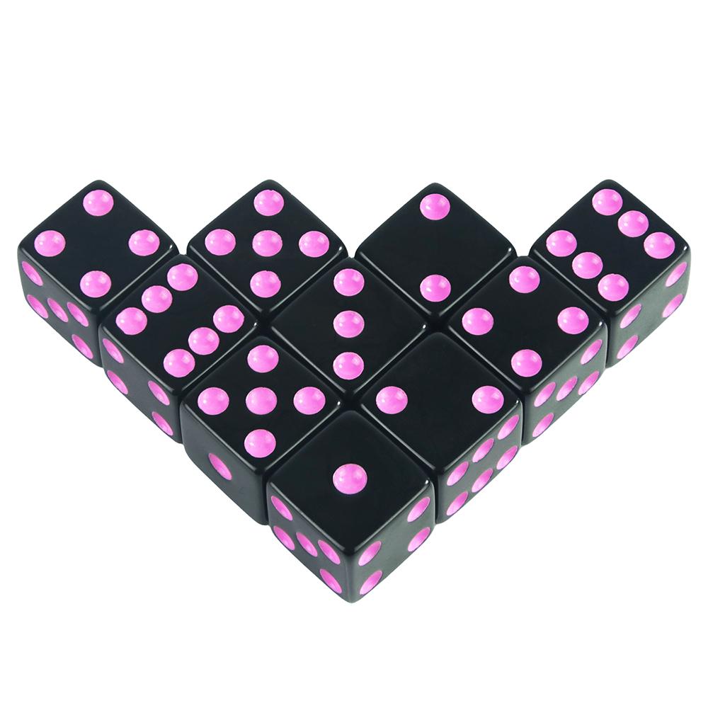 16мм Кубики 6-гранные Непрозрачные Кубики 10 шт. Квадратные Углы Цветные Точки D6 Кубики для Настольной Игры Классной Математической Игры