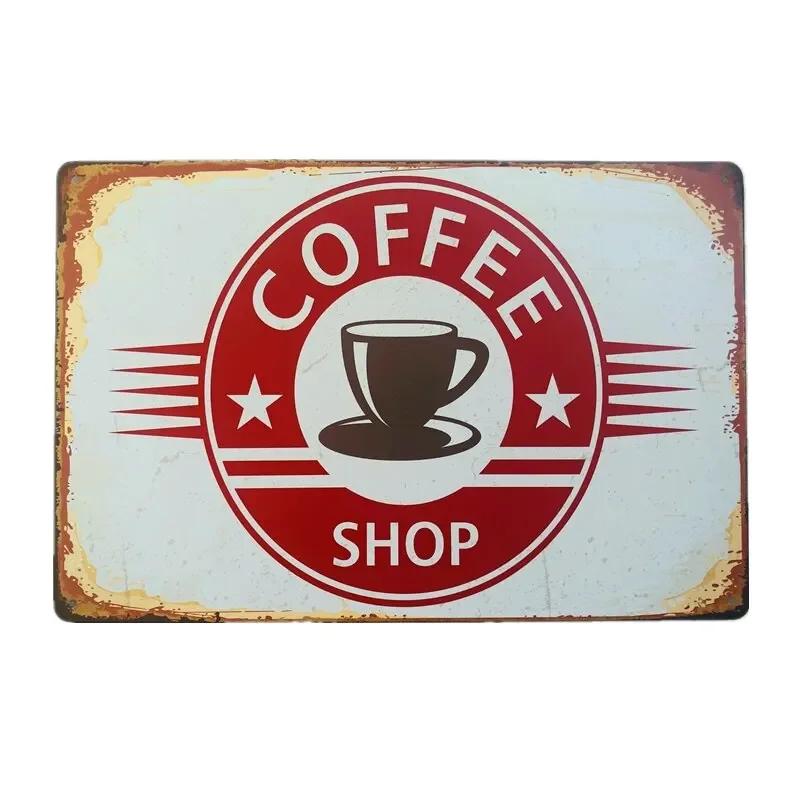 Vintage Shabby Chic Kaffee Menü Metall Zinn Zeichen Retro Home Bar Cafe Pub Taverne Wand dekoration dekorative Platte Poster für