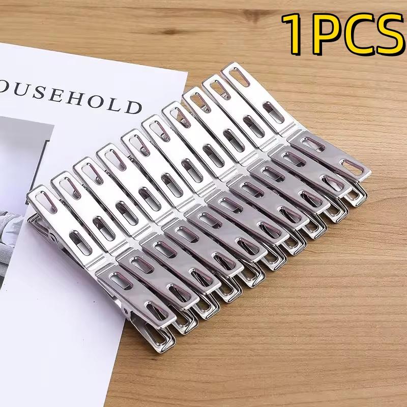 Household Multifunctional 20 Piece Stainless Steel Small Flat Clip Windproof Clothes Drying Sock Clip Clothes Drying Clip