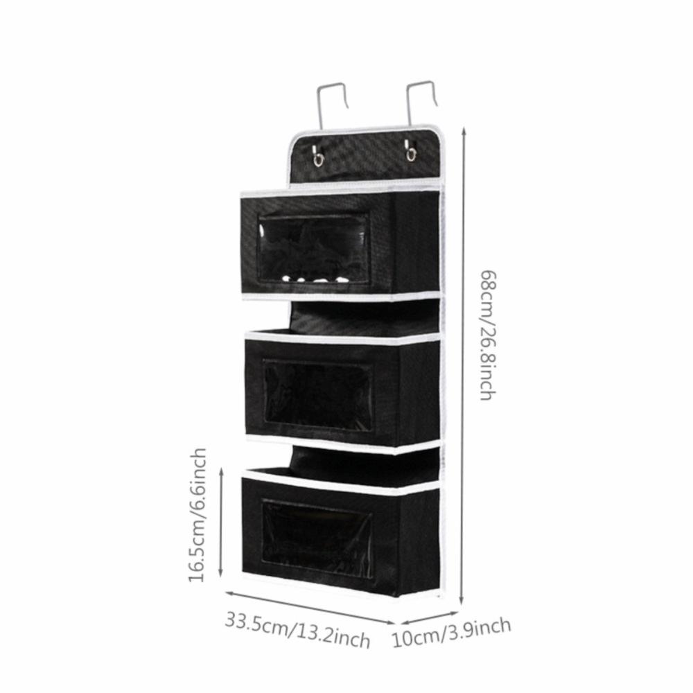 5-Layer Over Door Hanging Storage Bag Large Capacity Non-Woven Door Organizer Rack Hanging Storage Box for Bathroom Bedroom