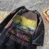 Cotton Retro Oversized Mens Shortsleeve Tshirt Summer Round Neck Trendy Style