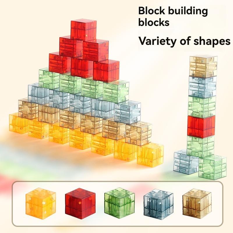Transparent Magnetic Blocks-Build Puzzle Toy, Blocks Build Magnetic Set Kids Sensory Construction For Toddlers Christmas Gift