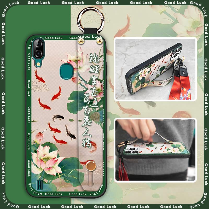 Мягкий силиконовый чехол для телефона Blackview A60 Pro Водонепроницаемая задняя крышка Подставка Противоударный Пылезащитный Прочный Ремешок