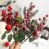 1Pcs 36cm Christmas Decoration Red Berry Artificial Pine Bouquet Xmas Tree Ornament Home Decor New Year 2025 DIY Gifts Accessory