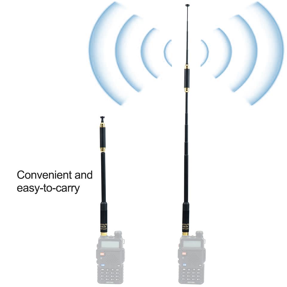 Ha04 антенна для рации Sma-f УФ двухдиапазонная портативная радиостанция 144/430 МГц для Kenwood Uv5r Uv82 H777 Rt29
