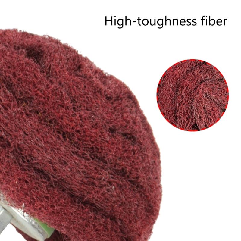 2PCS Nylon Polishing Wheel Mushroom Shape Scouring Pads Practical Alloy Base Polishing Wheel for Grinding Tool
