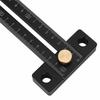 180mm T-type Scribing Ruler, Scribing Marking Ruler, Metric Scale Black Woodworking Marking Tool, Aluminum Alloy, Double-Sided Scale, Total Length: Ap
