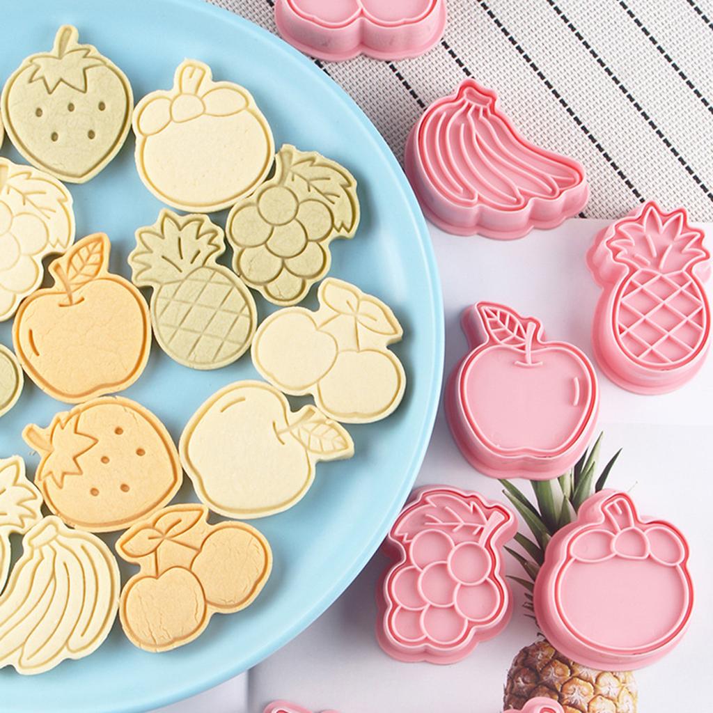 8 Pcs Fruit Biscuits Shape Biscuit Embossing Fondant Baking Molds Cakes Cookie Easy Safe Fondant Cake Mold Cake Decor
