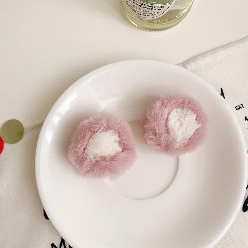 3D Плюшевые Заколки для Волос с Кошачьими Ушками - Милые Аксессуары для Челки в Японском Стиле