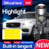 Y6D Y8 Y7D H4 Lens Car Motorcycle General LED Headlight Fisheye Light Far and Near Light 12-24V