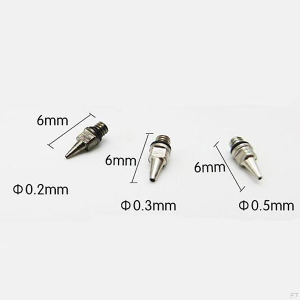 2 шт., комплект насадок для аэрографа 0,2/0,3/0,5 мм, аксессуары для покрасочной машины, часть с гравитационной подачей
