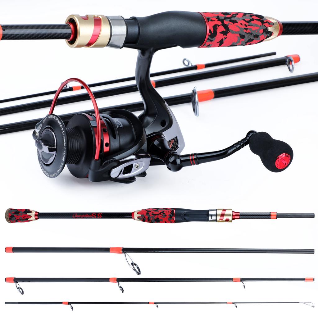 SOUGAYILANG Удочка Спиннинговая удочка Портативная сверхлегкая удочка Углеродная удочка для пресноводной морской рыбалки Снасти