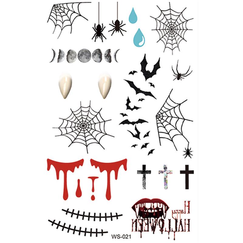 Водонепроницаемые реалистичные тату-наклейки на Хэллоуин