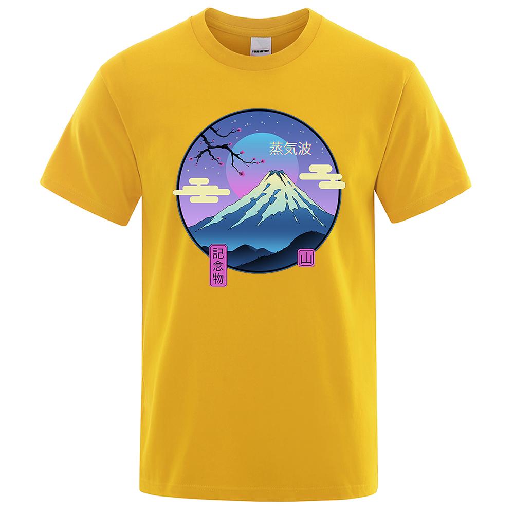 Мужские футболки Moonlight Memorial On Mount Fuji, фирменные, с круглым вырезом и коротким рукавом, дышащие, свободного покроя, большого размера
