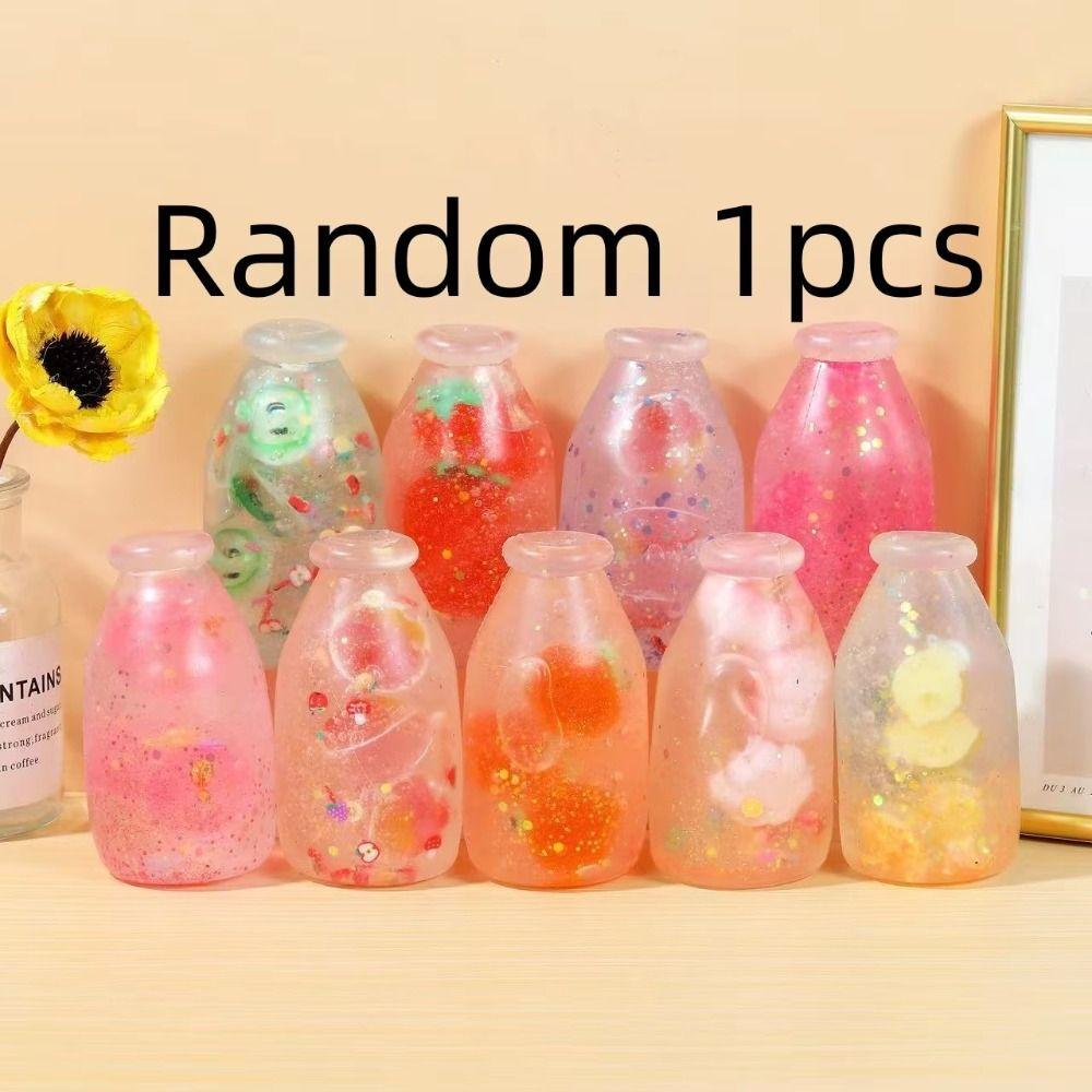 Random Color Transparent Bottle Fidget Toys Transparent Maltose Bottle Squishy Toy DIY Creative