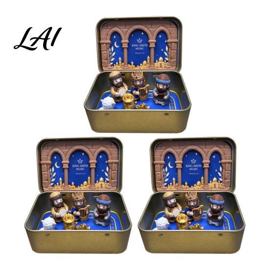 Meaningful Gifts for Family 3D Printed Miniature Christmas Nativity Scene Set in Tin Box Holy Religious Ornaments Figurines Holiday Tabletop