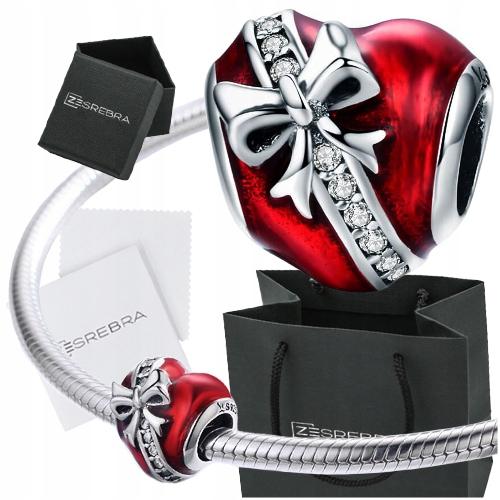Heart Charms 925 With Bow For A Gift Bead Pendant 925