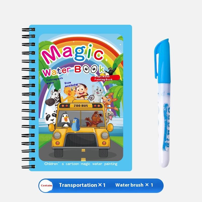 1 Книга+1 Ручка Многоразовая Книжка-раскраска Книга для рисования водой Сенсорная Раннее развитие Пазл Игрушки для рисования