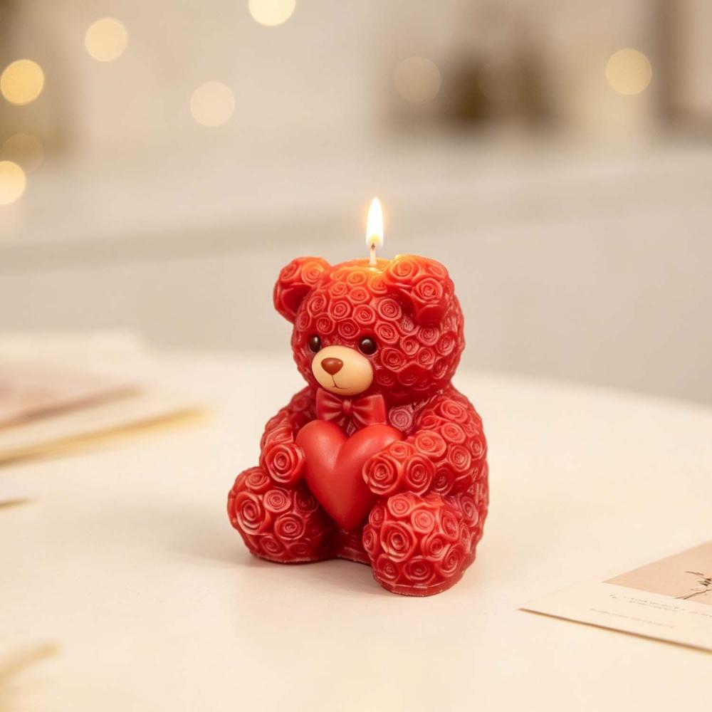 DIY Форма для свечей из силикона с изображением пары медведей, День святого Валентина, Подарки ручной работы, Формы для аромагипса, Поделки для декора дома