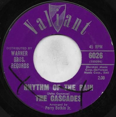 7-дюймовая пластинка CASCADES - Rhythm Of The Rain 6026 Valiant Records 1962 US Rock Б/у