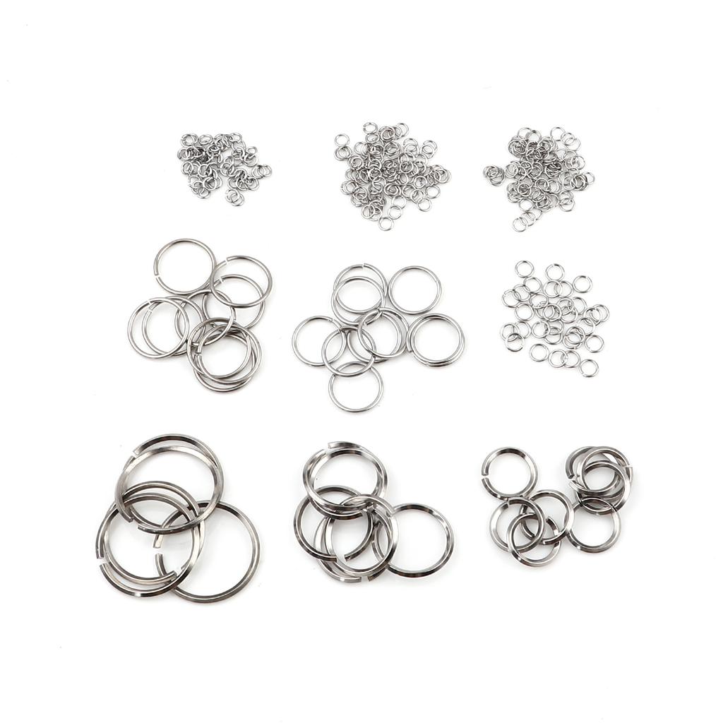 100pcs 0.5mm-1.8mm-4mm-16mm Stainless Steel Open Jump Rings Findings Round Silver Color DIY Making Keychain Necklace Jewelry