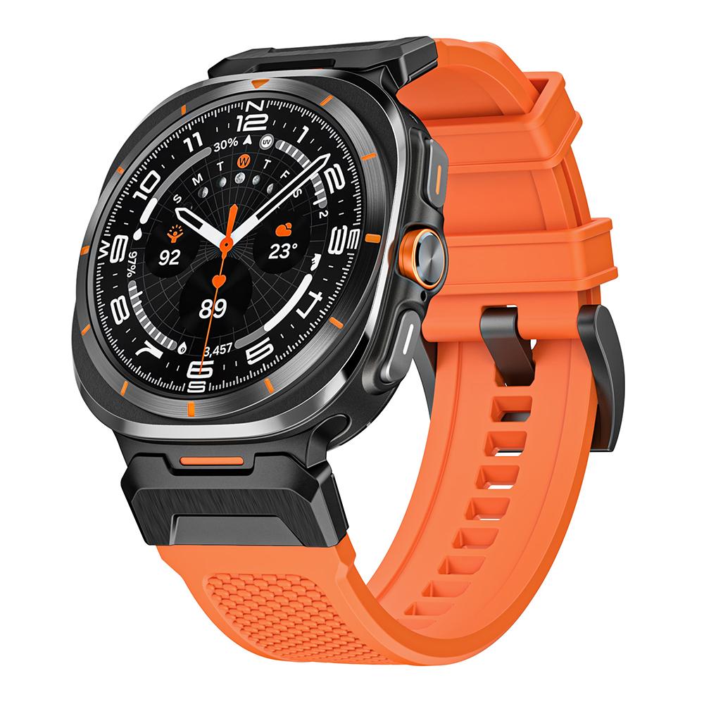 Silicone Bracelet for Samsung Galaxy Ultra Watch 47mm Rubber Men Band Metal Connector Strap for SAMSUNG galaxy watch 7 ULTRA 47