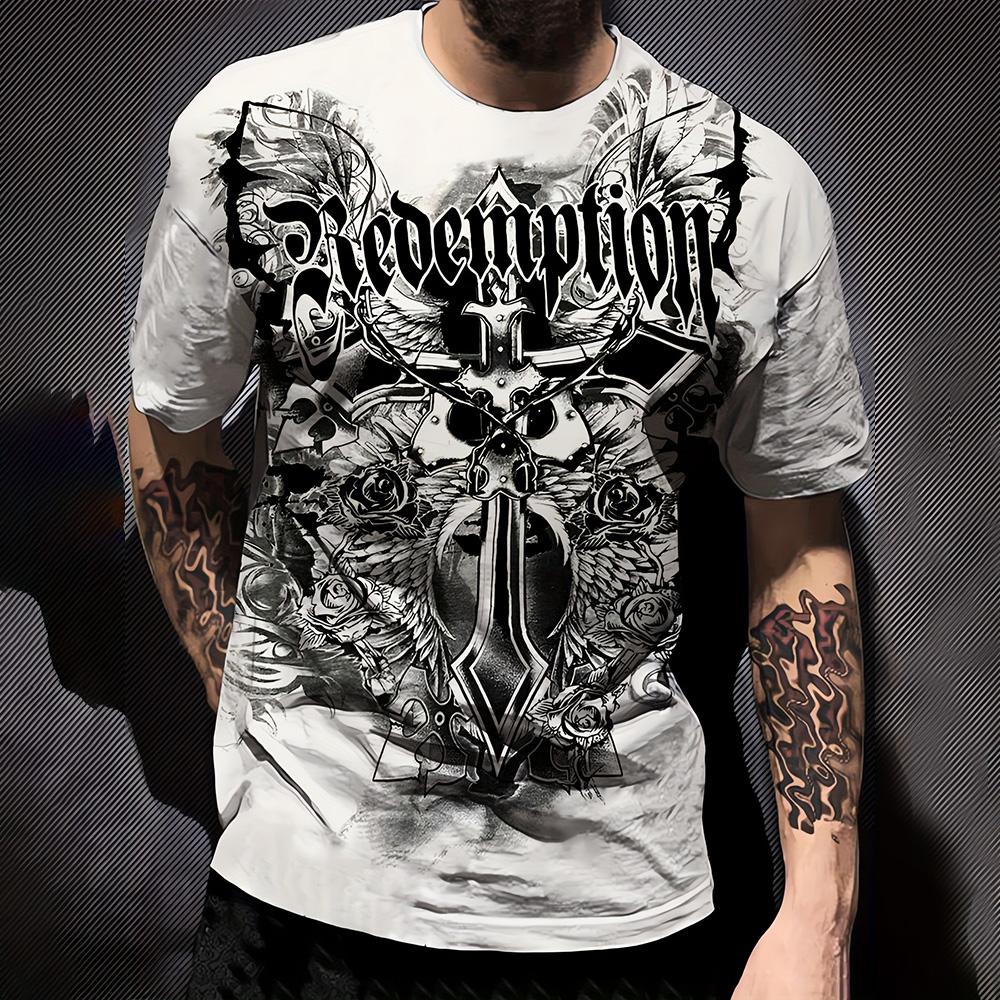 Мужская футболка с графическим принтом Vintage Cross 2025 New Street Hipster T-Shirt Top Plus Size Casual Mens Short Sleeve Tee Apparel