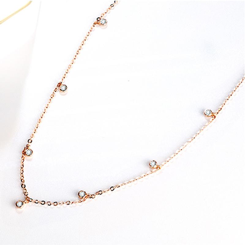 ANENJERY Ожерелье с кисточками из нескольких цирконов для женщин, простое индивидуальное колье, европейские украшения