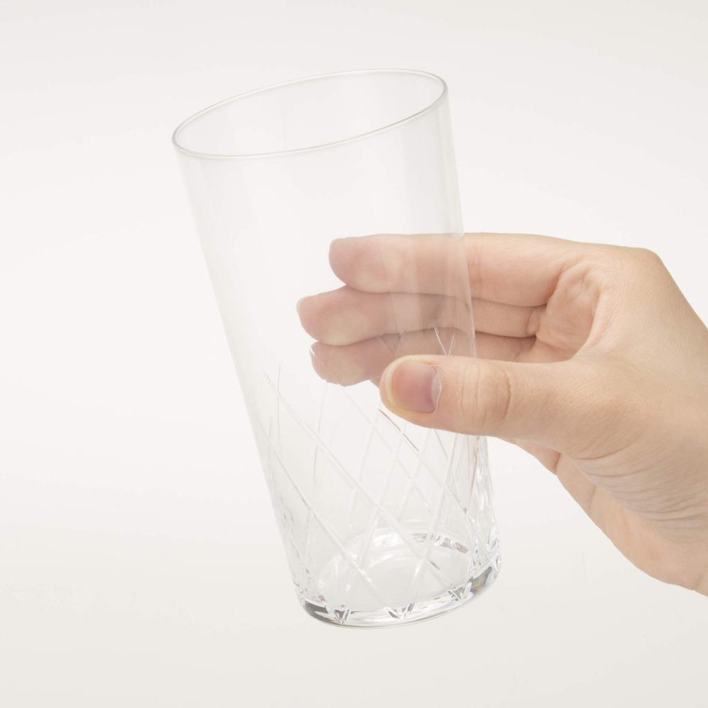 Стакан Toyo Sasaki Glass Thin Ice Yarai Cut 370 мл, набор из 6 шт. Сделано в Японии, можно мыть в посудомоечной машине, небьющийся стеклянный стакан, пивной бокал Highball