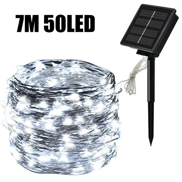 7M/12M/20M Солнечный светодиодный светильник, уличная гирлянда, светодиодная водонепроницаемая гирлянда, гирлянда для рождественской вечеринки, садовая солнечная лампа, декор
