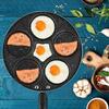 DOACT Pancake Pan, Pancake Plate, Heat-Resistant, Multi-Purpose, 5-Cavity Omelet Pan, Round, for Fried Eggs, Hamburgers, and Dumplings