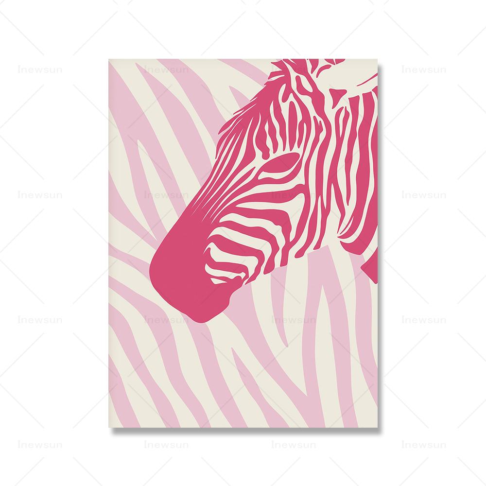 Розовый Preppy Wall Art Girl Bed Room Decor Ярко-розовый Холст Картина Общежитие Preppy Posters Nordic Funky Home Decoration
