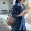 Ретро сумка-ведро женский тренд новая портативная сумка-цилиндр дизайн пэчворк женская сумка через плечо
