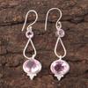 Natural Morganite Gemstone 925 Sterling Silver Handmade Earrings 2.50" For Women EE-132-1