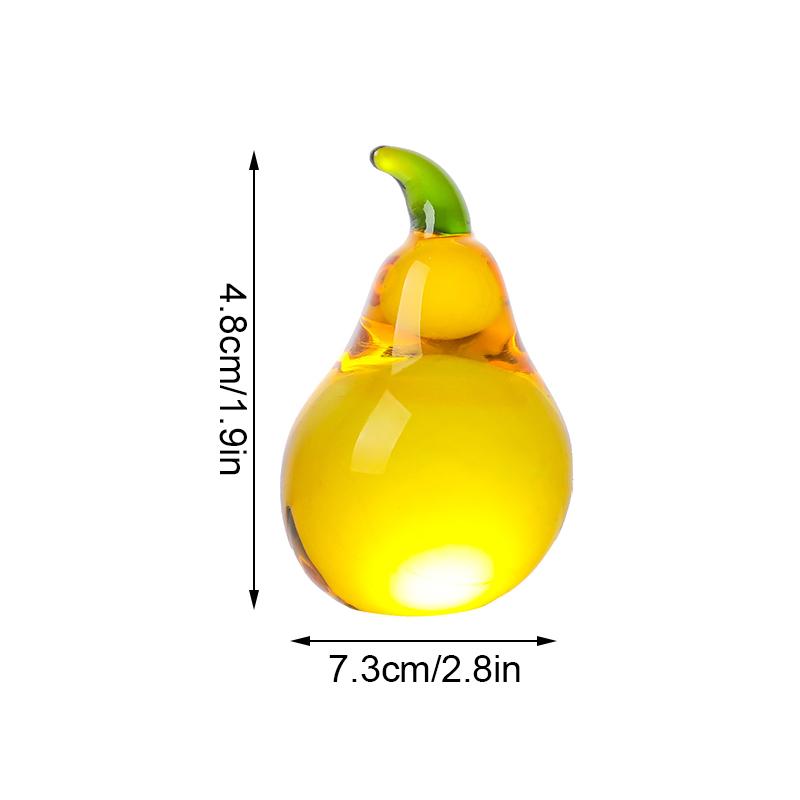1шт хрустальная скульптура из фруктов, украшение для дома и кухни, ручная работа, стеклянная статуэтка из клубники, лимона, банана, груши