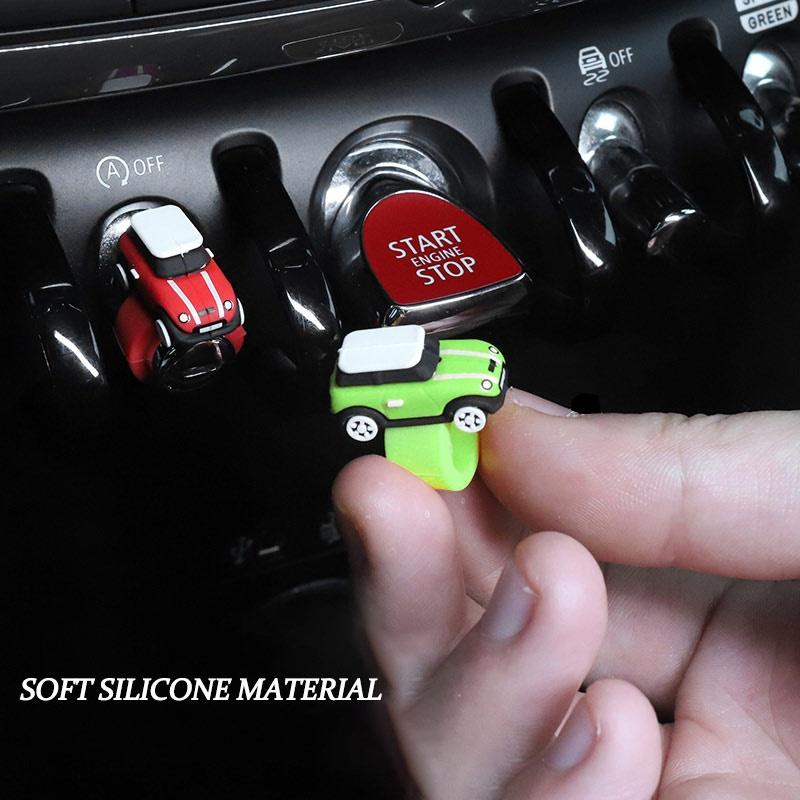 Для Mi + ni Coo + per F55 F54 F60 для автомобиля силикагель одна кнопка Старт Стоп наклейки крышка орнамент интерьер авто аксессуары украшения