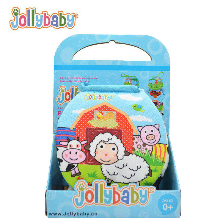 Jollybaby Книжка из ткани с животными Книжка с заданиями Детская игрушка из ткани Развивающие книги Обучающие книги