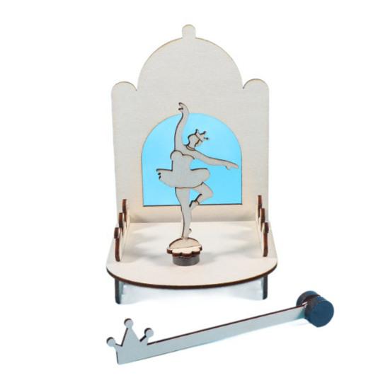 1 набор DIY Магнитная модель балетной девочки, набор для самостоятельной сборки, деревянная головоломка, танцевальная сцена, строительство, поделки, дети, STEM, образовательная игрушка для экспериментов в области науки