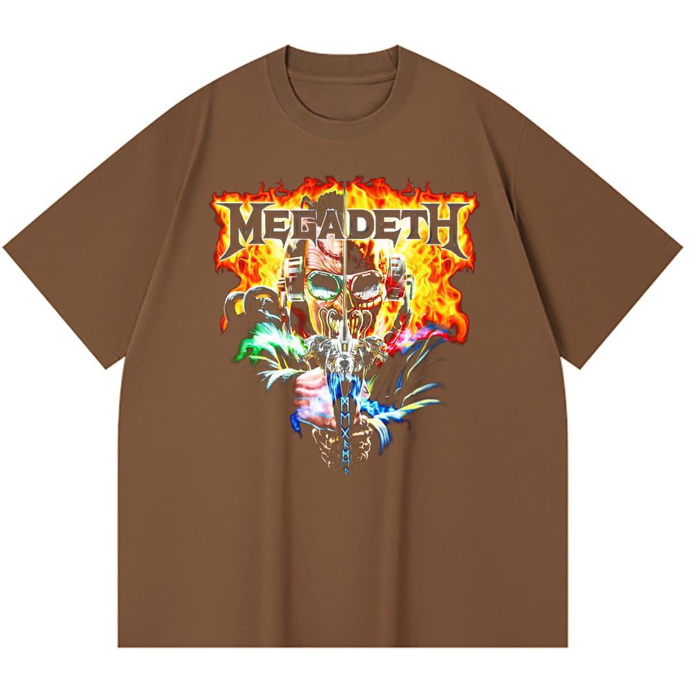 Хлопковая футболка плотностью 230 г/м² 100% Хлопок Heavy Metal Футболка с принтом рок-группы Популярная музыка Унисекс Тяжелая хлопковая футболка