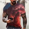 Summer Men's Top Oversized T-Shirt Casual Lightning Cool 3d Digital Print T Shirts for Male Short Sleeve Tee