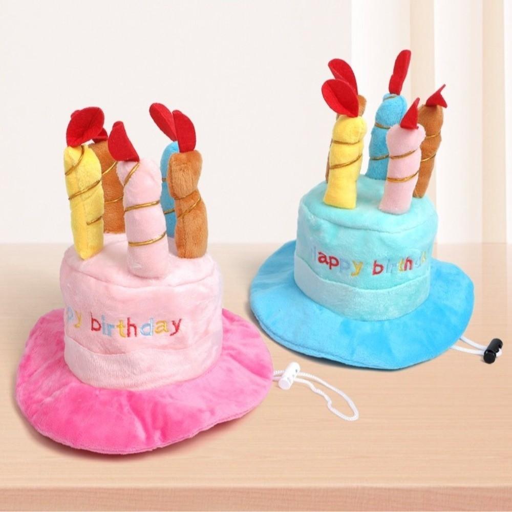 Birthday Theme Birthday Cake Hat Cake Shape Pet Headwear Cap New Puppy Kitten Hat  Party Decor