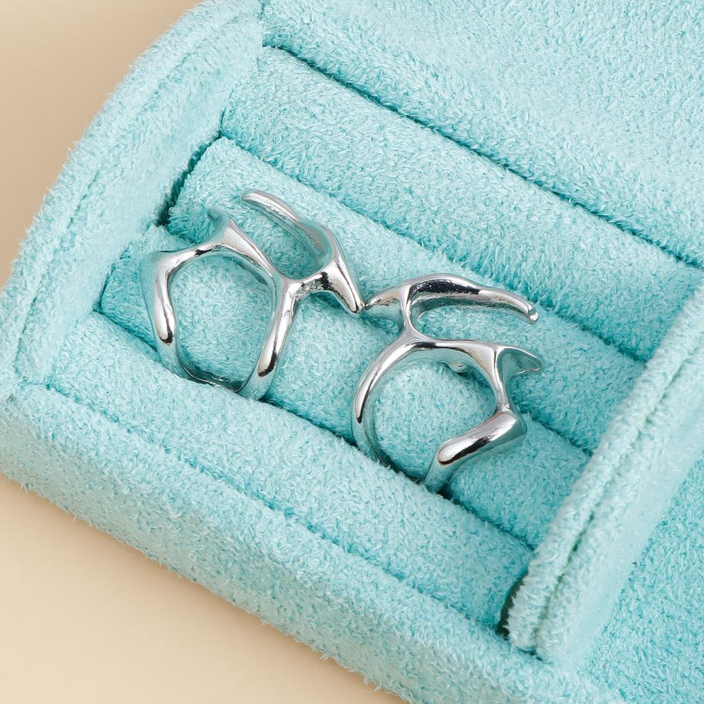 Light luxury high sense alloy hollow abstract earrings versatile personality irregular earrings earrings