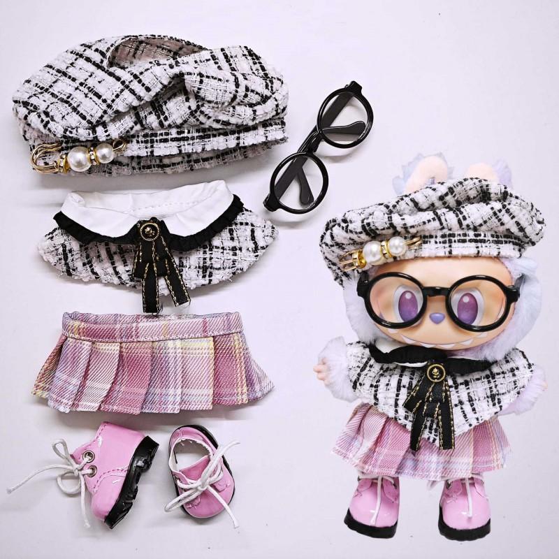 Labubu Doll Outfit Set With Cape Skirt Hat Shoes Optional Glasses Fashion Collection 1st 2nd 3rd Gen Figures