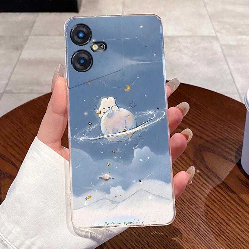 Чехол для Tecno Pova Neo 3 Чехол LH6n Силиконовый Эстетичный Модный Милый Кот Задняя Крышка Tecno Pova Neo 3 Прозрачный Чехол для Телефона