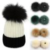 2pcs Cap Accessories Faux Fox Fur PomPom With Buckle Hat Ball Pom Pom DIY Ball Hairball Multicolor