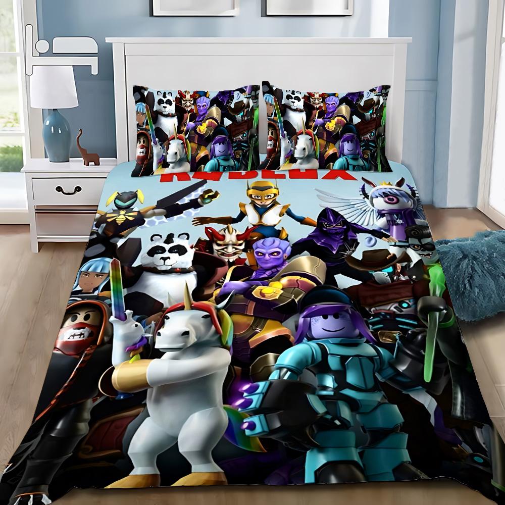 3D Game R-Robloxes Duvet Cover Pillowcase Game Scene Print Bedding Set Adult Boy Girl Bedroom Decoration Single Double Large