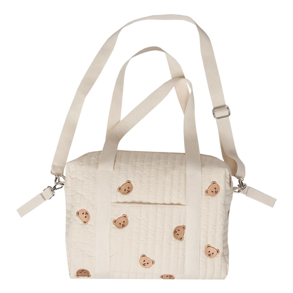 Сумка для бутылочек с вышивкой на коляску Мягкая хлопковая сумка-ведро с рисунком медведей и кроликов Оливковый бежевый ланч-бокс Сумка-тоут для бутылочек